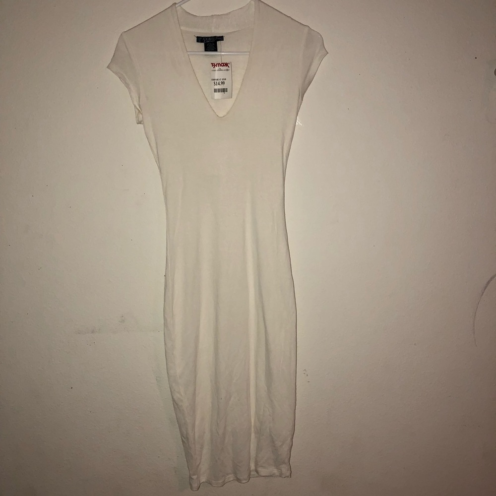 Long white bodycon dress